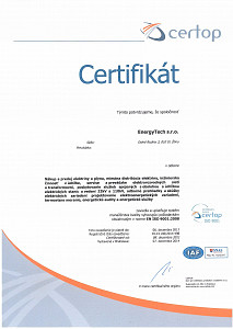 Certifikát ISO 9001:2008
