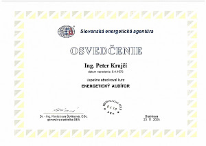 Osvedčenie energetický audítor