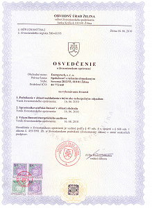 Osvedčenie - Živnostenský register