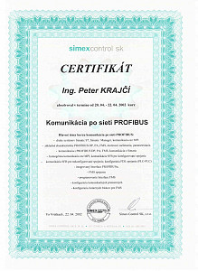 Certifikát - Siemens PROFIBUS